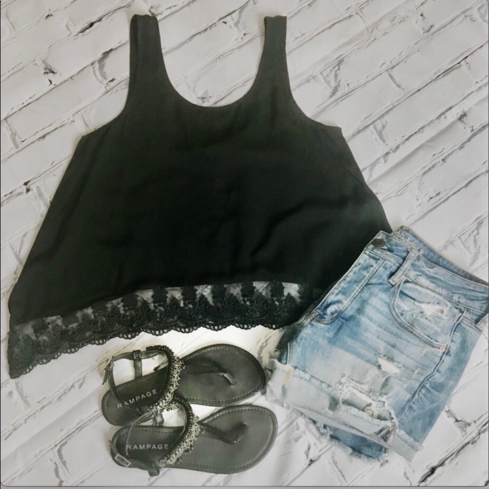American Eagle Lace Hem Top
